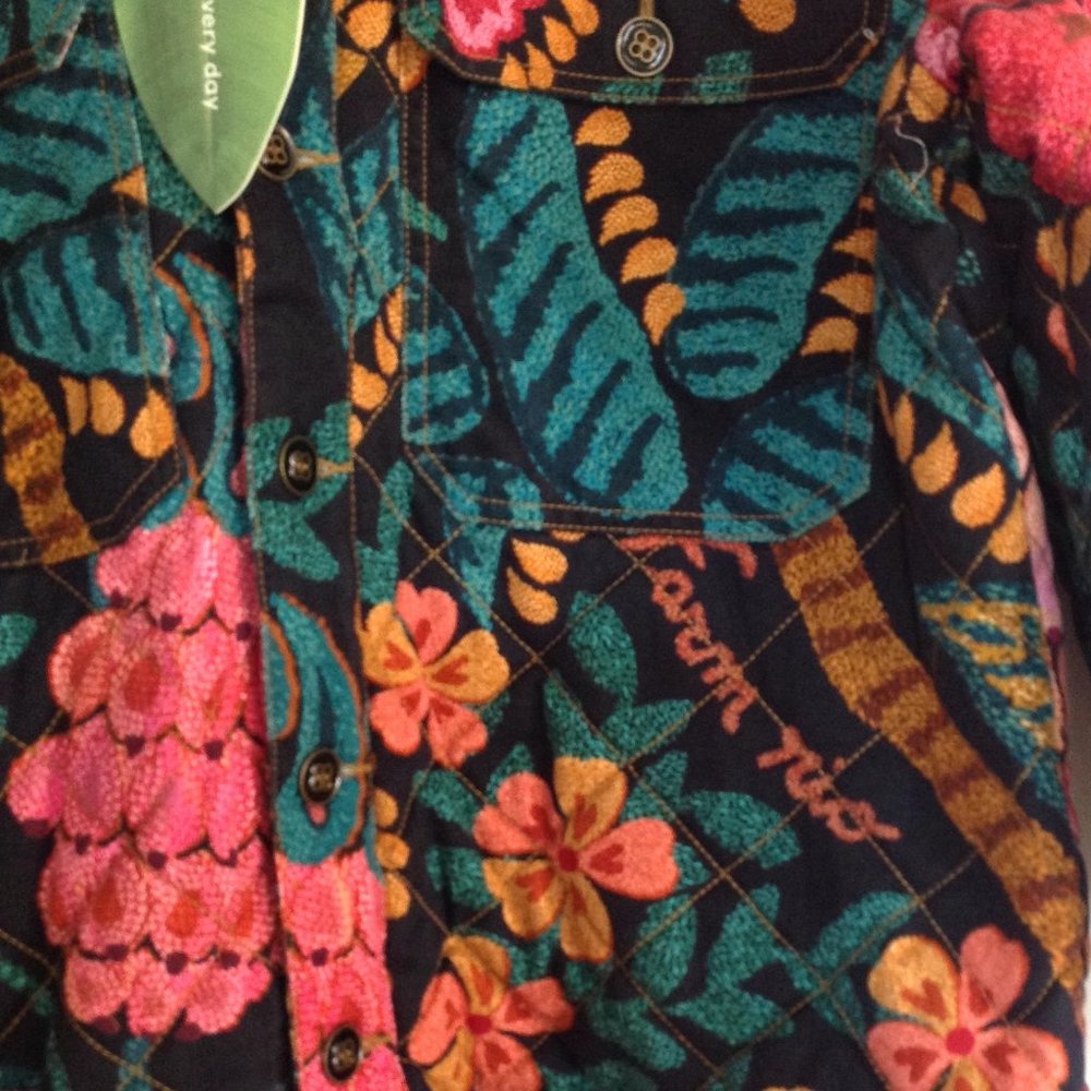 FARM Rio Flowerdoscopic Gabardine Jacket Floral Spring - Picture 14 of 16